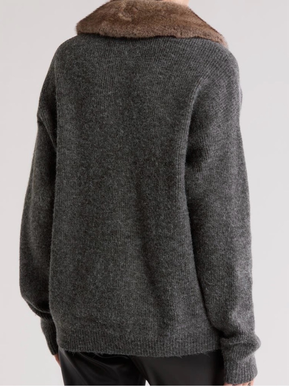 WAYF Gray Button Up Sweater - Picture 2 of 10